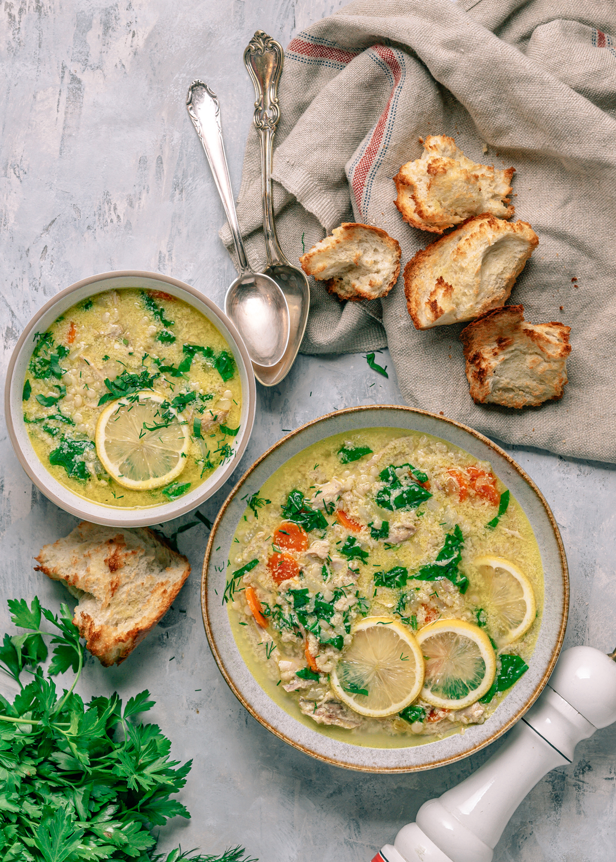 Greek Lemon Chicken Soup Recipe (Video) - A Spicy Perspective