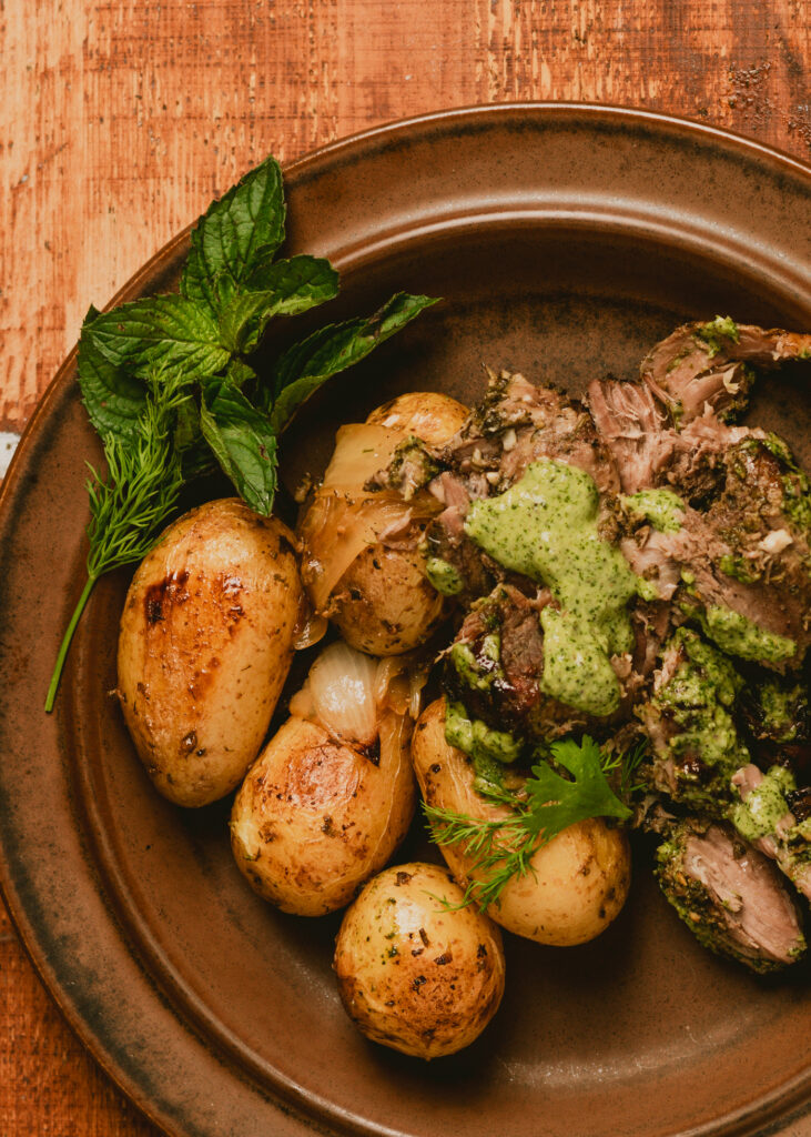 Greek Roast Leg of Lamb with Potatoes - chili & tonic